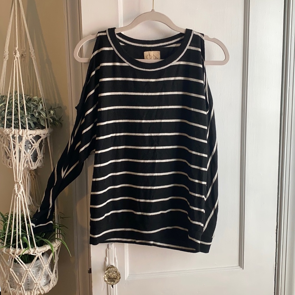 South Moon Under Chaser Striped Sweater w Key Hole Back